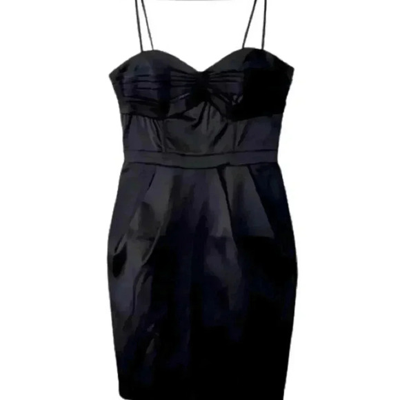 H&M Black Silky Bodycon Sexy Dress Size  2 - Picture 1 of 12